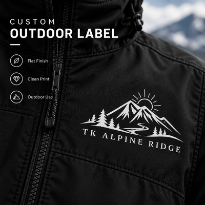 Custom Heat Transfer Logo Labels voor Outdoor Jassen en Performance Sportkleding