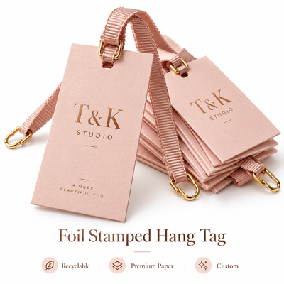 Gradient Kleur Die Cut Kleding Hangtags met Schaduweffect voor Custom Apparel Branding
